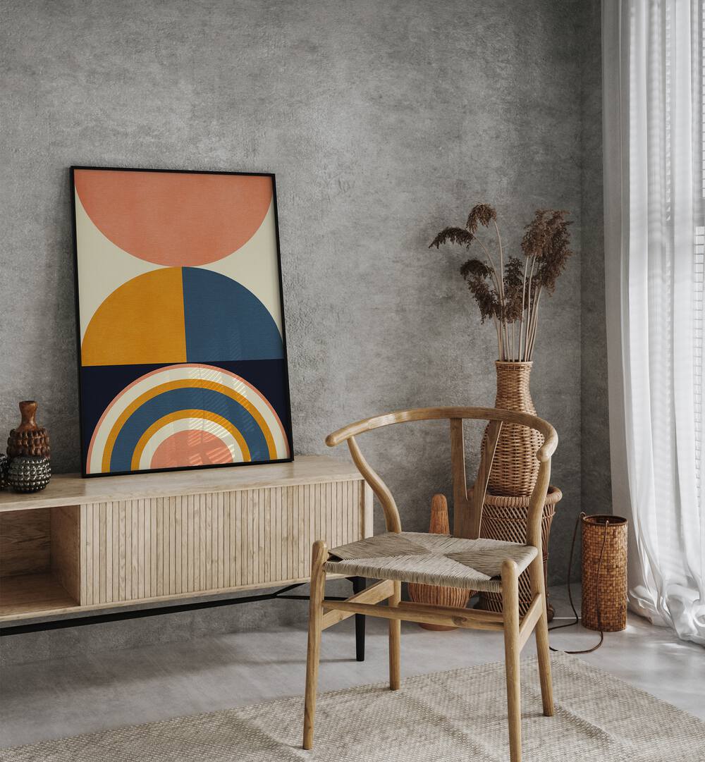 Transform your space with RAINBOW BLUE MUSTARD X, ABSTRACT PAINTINGS by Ana Rut Bre for modern decor enthusiasts.