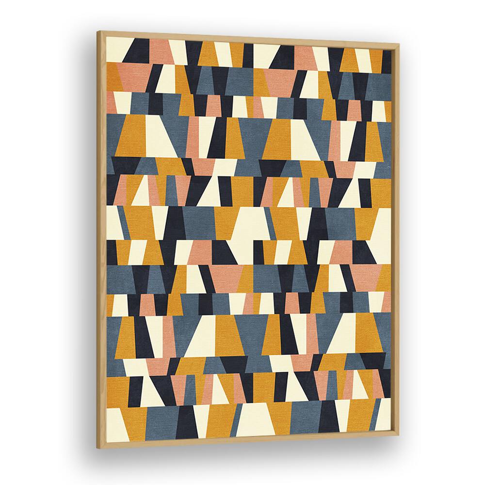 RAINBOW BLUE MUSTARD XIV, ABSTRACT PAINTINGS by Ana Rut Bre showcases vibrant shapes, perfect for any art collection.