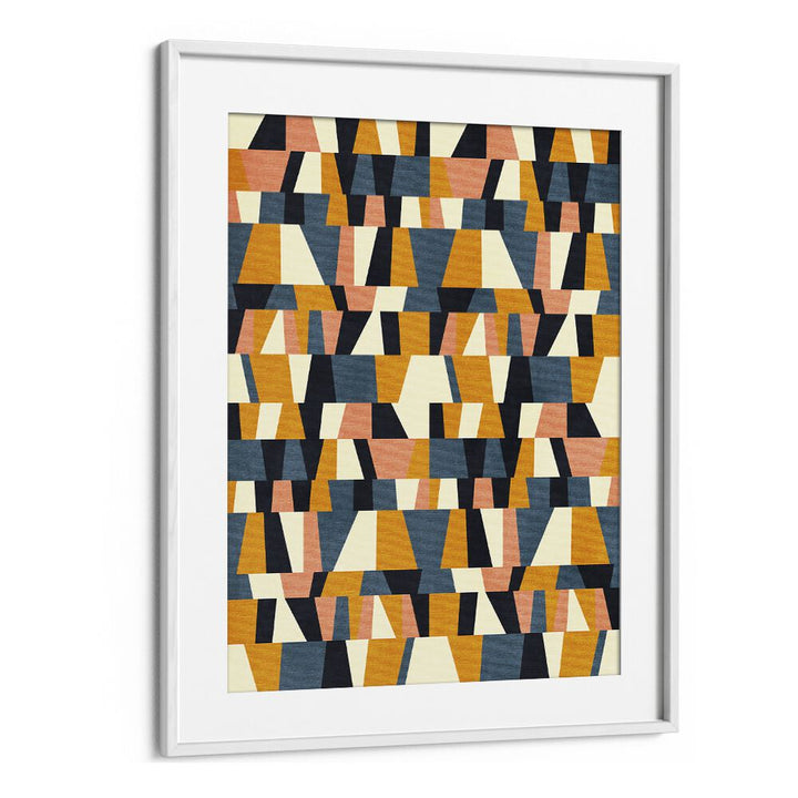 Abstract art piece RAINBOW BLUE MUSTARD XIV by Ana Rut Bre, showcasing vibrant shapes, perfect for any collection.