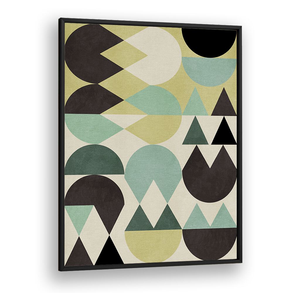 Colorful geometric patterns in RAINBOW PLUS SHAPES VI, ABSTRACT PAINTINGS by Ana Rut Bre, perfect for modern decor.