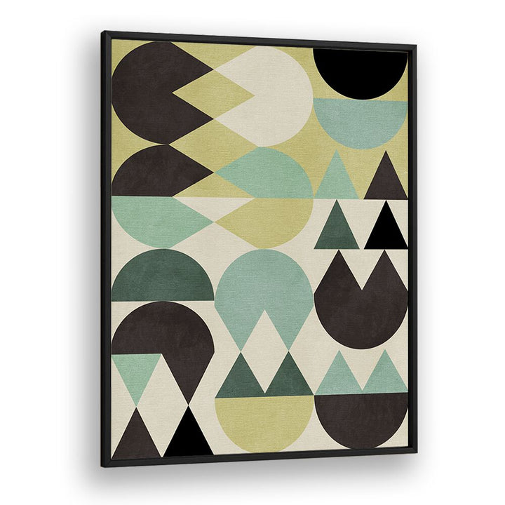 Colorful geometric patterns in RAINBOW PLUS SHAPES VI, ABSTRACT PAINTINGS by Ana Rut Bre, perfect for modern decor.