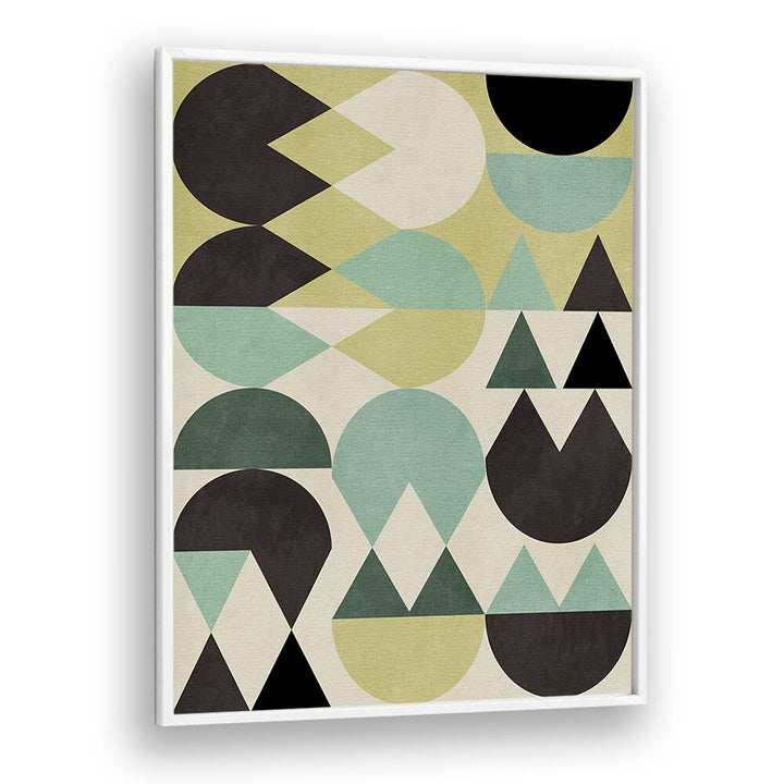 Colorful geometric patterns in RAINBOW PLUS SHAPES VI, ABSTRACT PAINTINGS by Ana Rut Bre, ideal for modern decor.