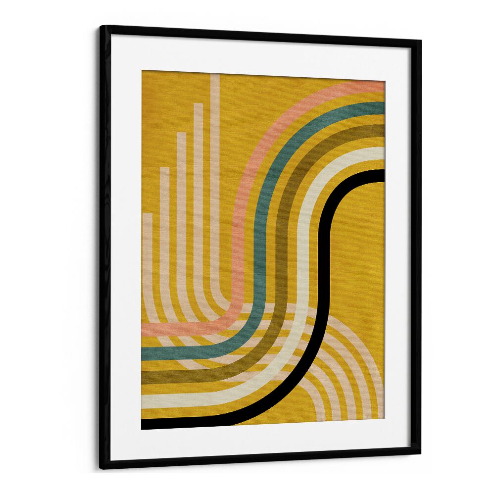 Colorful lines intertwine in RAINBOW SUNS IX, an exquisite abstract painting by Ana Rut Bre. Perfect for any space.