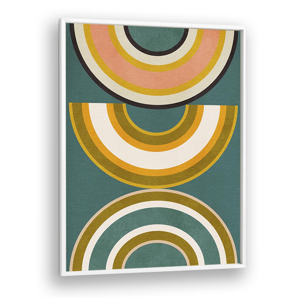 Colorful abstract design featuring circular patterns in Rainbow Suns V Kopie by Ana Rut Bre, perfect for modern spaces.