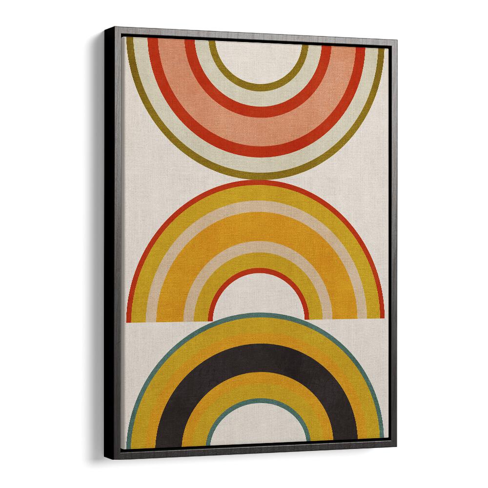 Colorful abstract design featuring circles in RAINBOW SUNS VI, ABSTRACT PAINTINGS by Ana Rut Bre, perfect for modern decor.