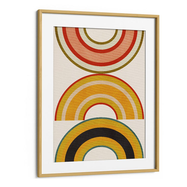 Vibrant RAINBOW SUNS VI, ABSTRACT PAINTINGS by Ana Rut Bre, framed art showcasing colorful, modern design.