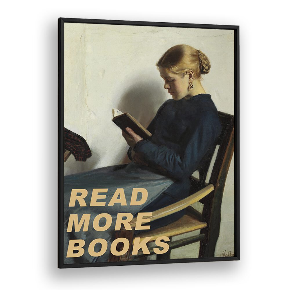 Transform your space with READ MORE BOOKS, ALTERED ART PRINTS by The Art Concept, blending art and literature beautifully.