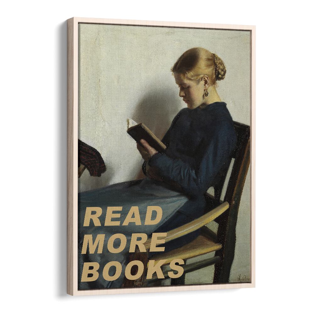 READ MORE BOOKS, ALTERED ART PRINTS by The Art Concept, showcasing a girl deeply engaged in reading.