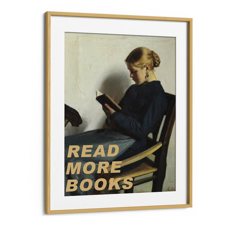 Transform your space with READ MORE BOOKS, ALTERED ART PRINTS in an oak frame, perfect for inspiring creativity.