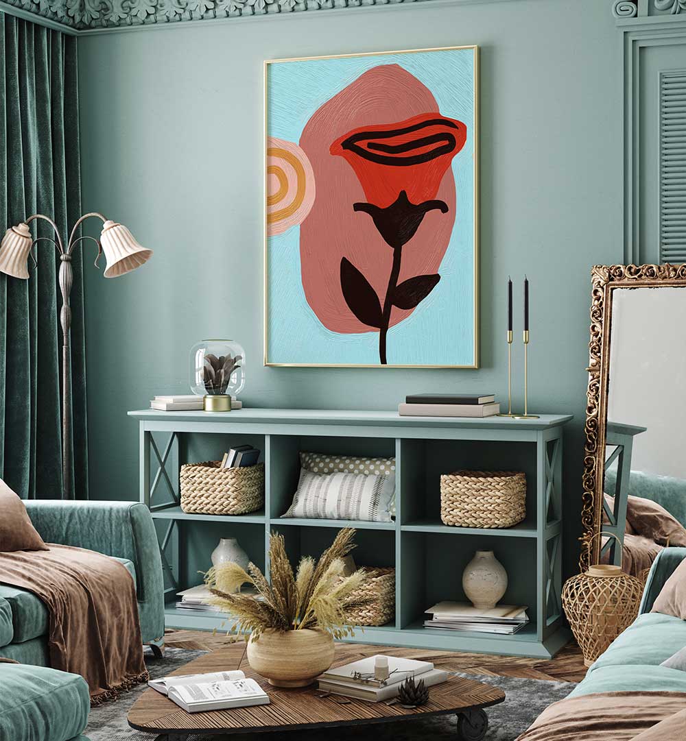 RED ROSE , FLORAL FLOWER PAINTINGS