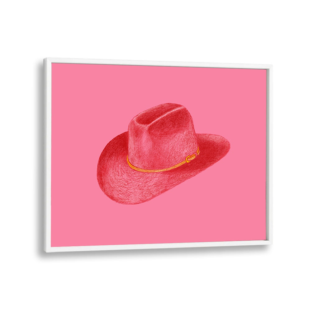 Vibrant RED STETSON ON PINK, FASHION POSTERS, adding chic style to any room with bold colors and unique design.