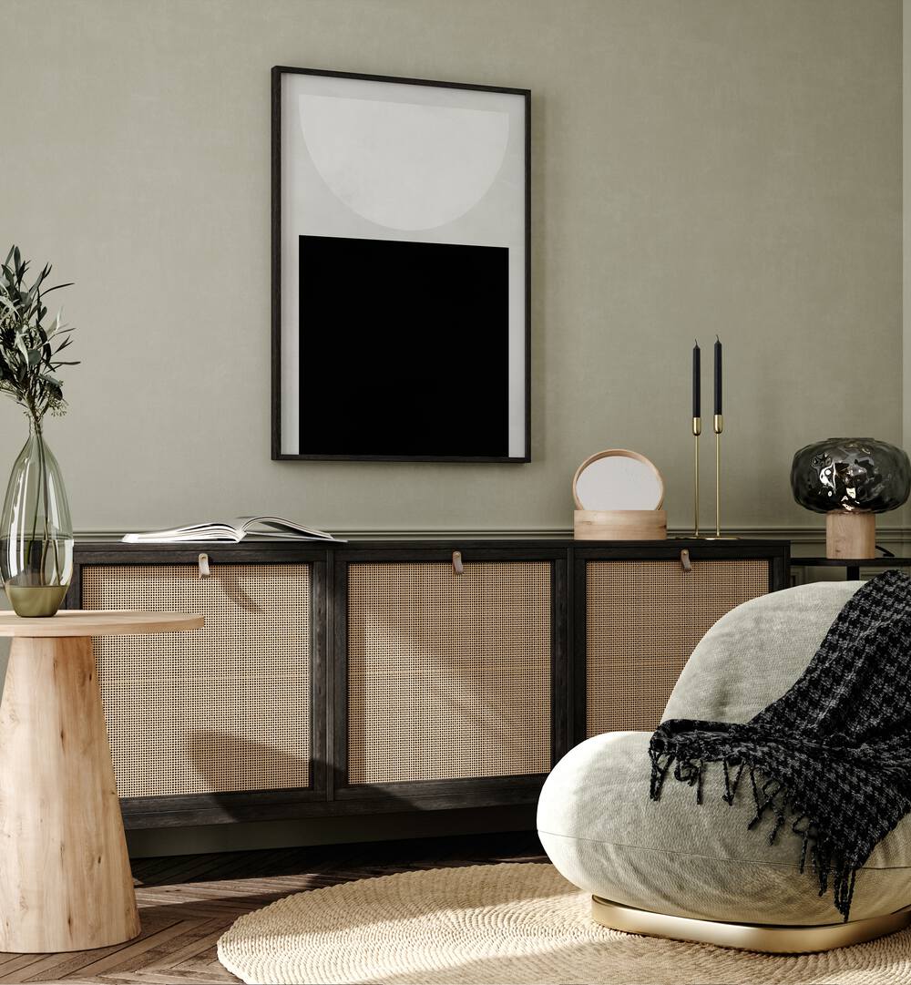 Stylish living space featuring REDUCTION II, ABSTRACT PAINTINGS by Ana Rut Bre, perfect for modern decor.