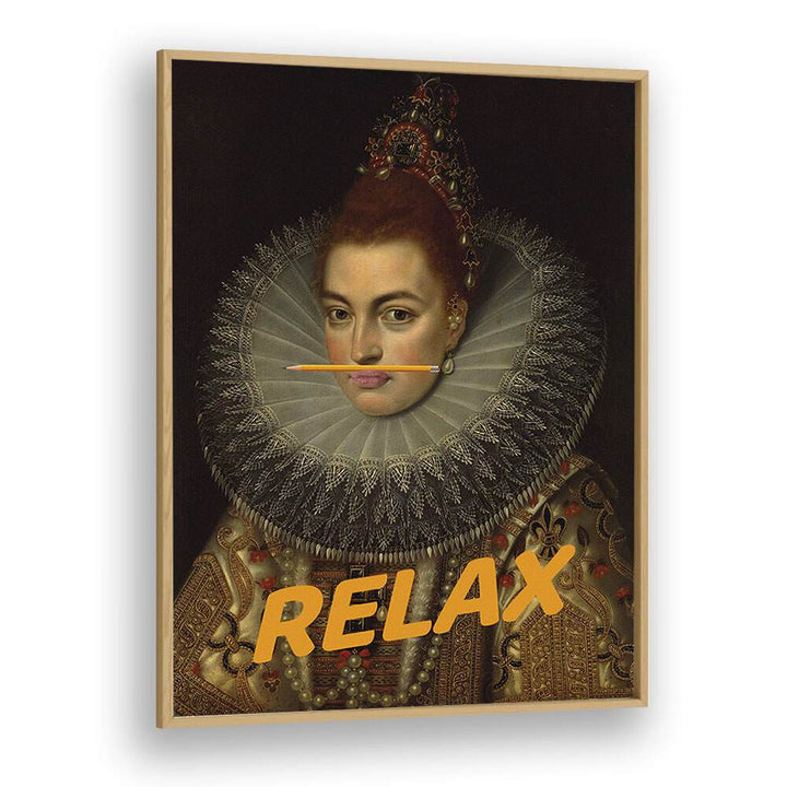 Transform your space with RELAX, ALTERED ART PRINTS in a stylish oak frame, perfect for any modern decor.