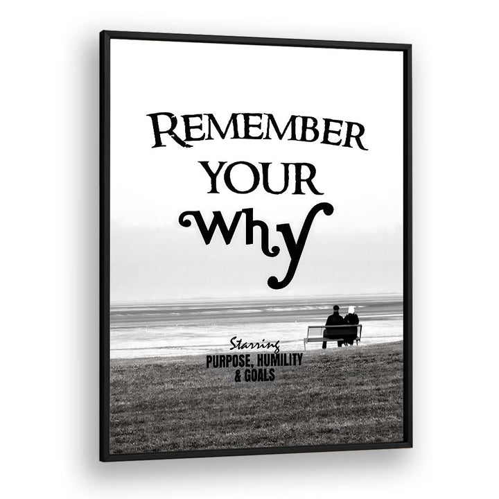 "Transform your space with REMEMBER YOUR WHY, QUOTES typography poster, inspiring purpose and motivation."