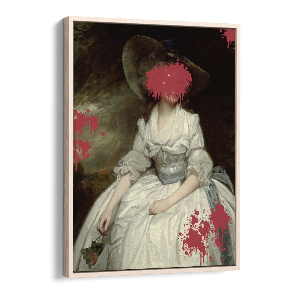 Elevate your decor with RENAISSANCE RED SPLASH, ALTERED ART PRINTS by The Art Concept in a stylish floater frame.