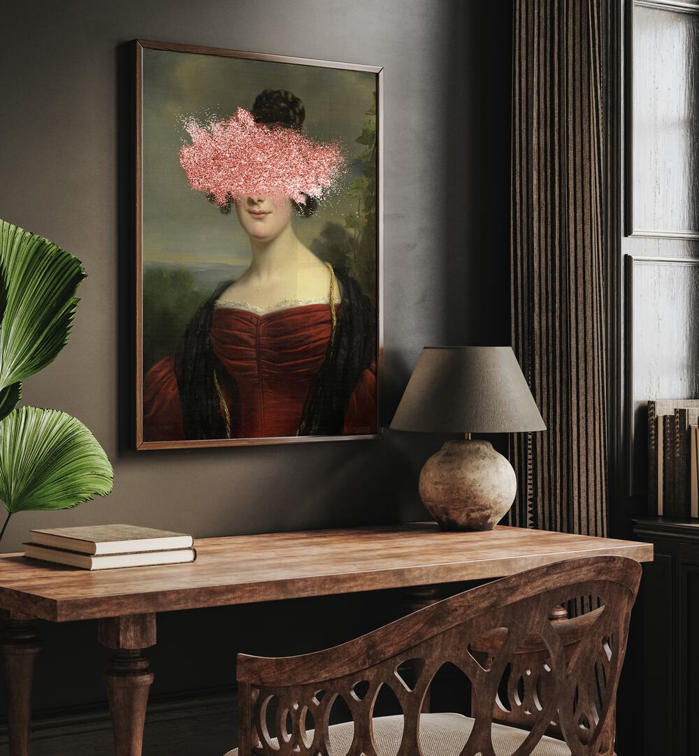 Renaissance Sparkle, Altered Art Prints by The Art Concept, showcasing a modern twist on classical portraiture.