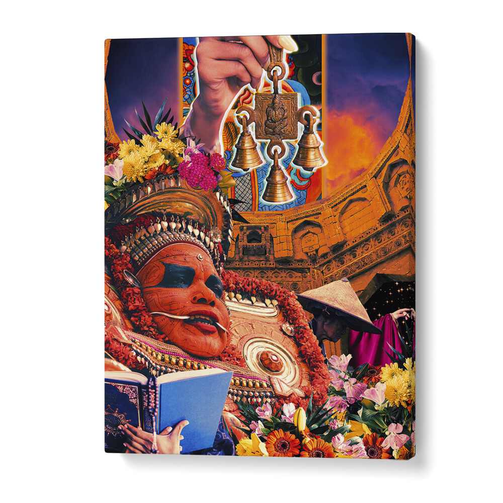 Surreal CULTURE COLLAGE, INDIAN ART PAINTINGS by Cosmo Zach, perfect for transforming your space with vibrant elegance.