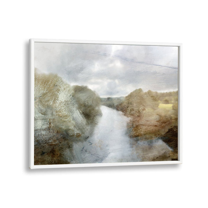 Breathtaking RIVER, LANDSCAPE PAINTINGS by Dan Hobday, featuring serene river views in a stylish white frame.