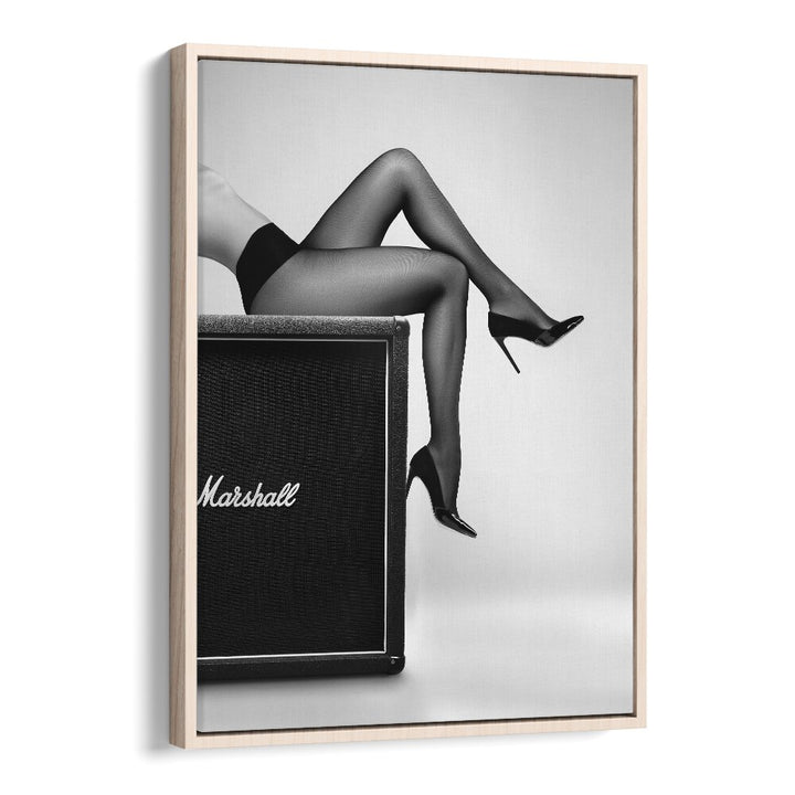 Stylish legs in sheer stockings against a Marshall amp, perfect for art lovers: ROCK N LEGS, PHOTOGRAPHY PRINTS.