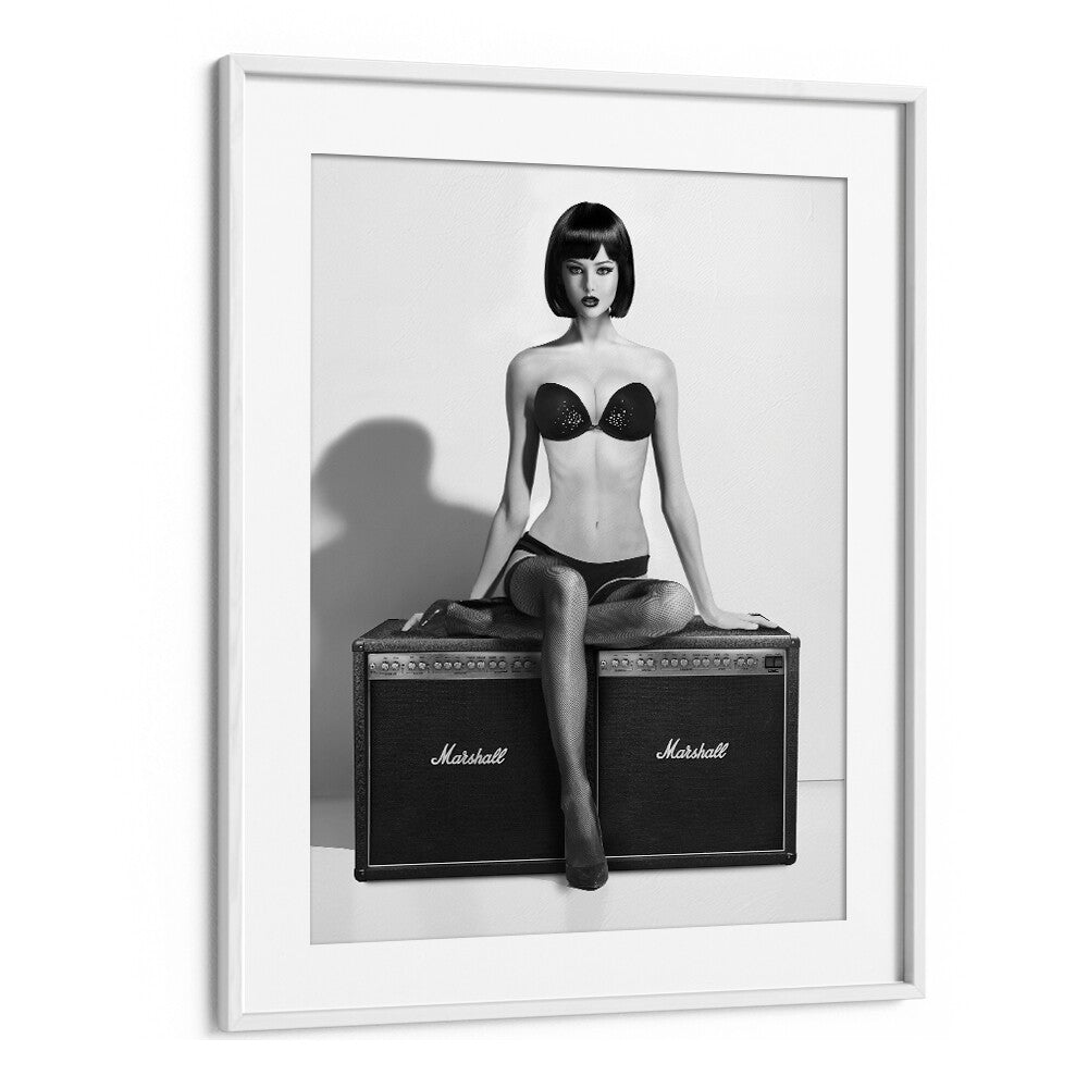 Elegant black-and-white "ROCK THIS, PHOTOGRAPHY PRINTS" by David Drake, showcasing fashion and artistry in a stunning frame.