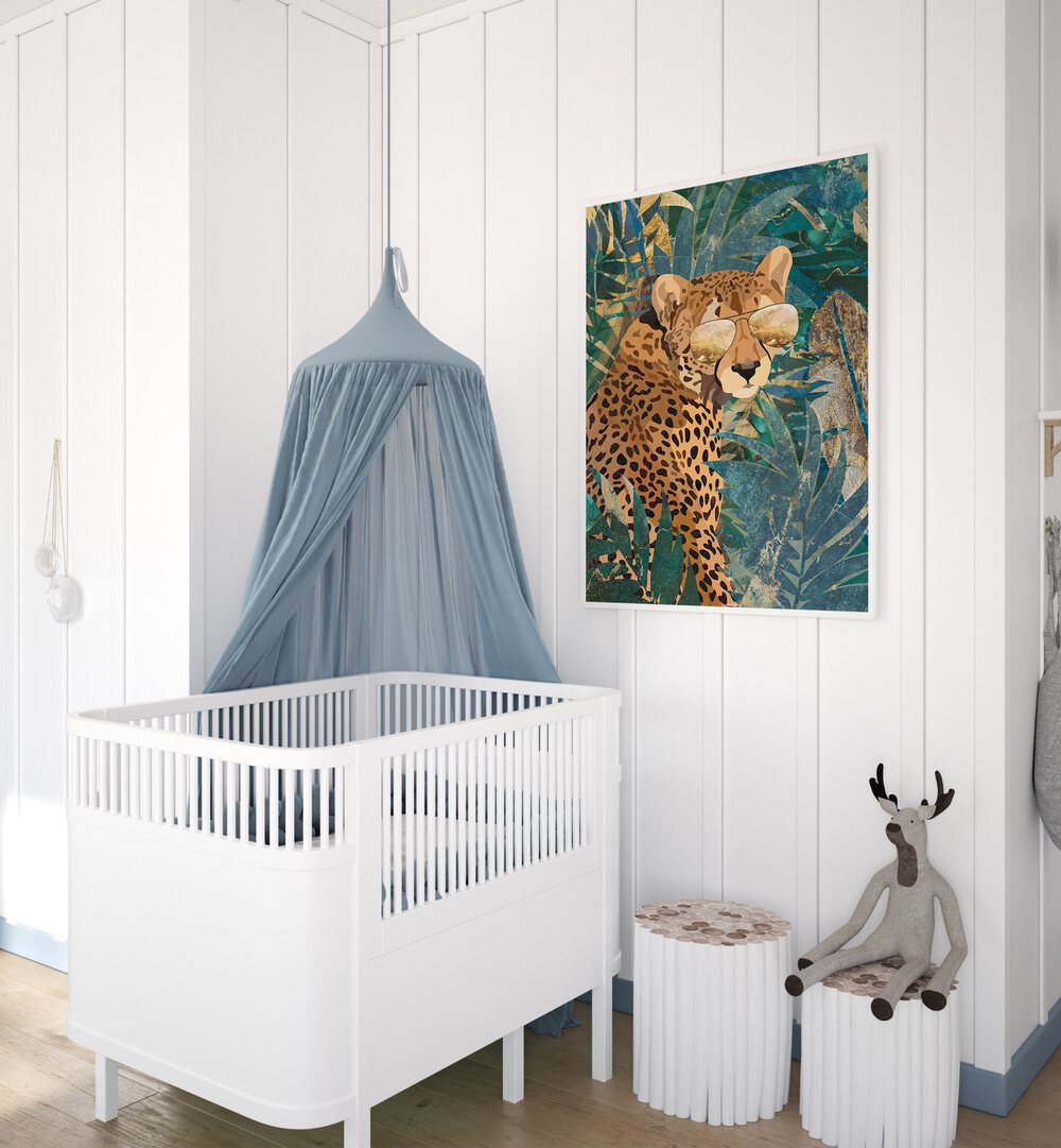 Rockstar Cheetah in the Jungle, ANIMAL PAINTINGS by Sarah Manovski adds a wild touch to any space.