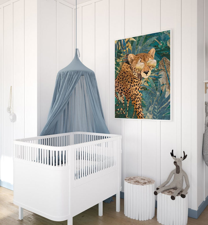 Rockstar Cheetah in the Jungle, ANIMAL PAINTINGS by Sarah Manovski adds a wild touch to any space.