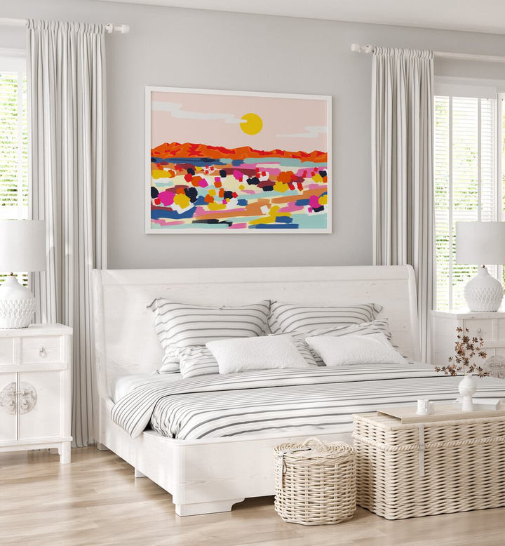 Vibrant "Romantic Landscape" by Uma Gokhale, a stunning addition to landscape paintings for your home decor.