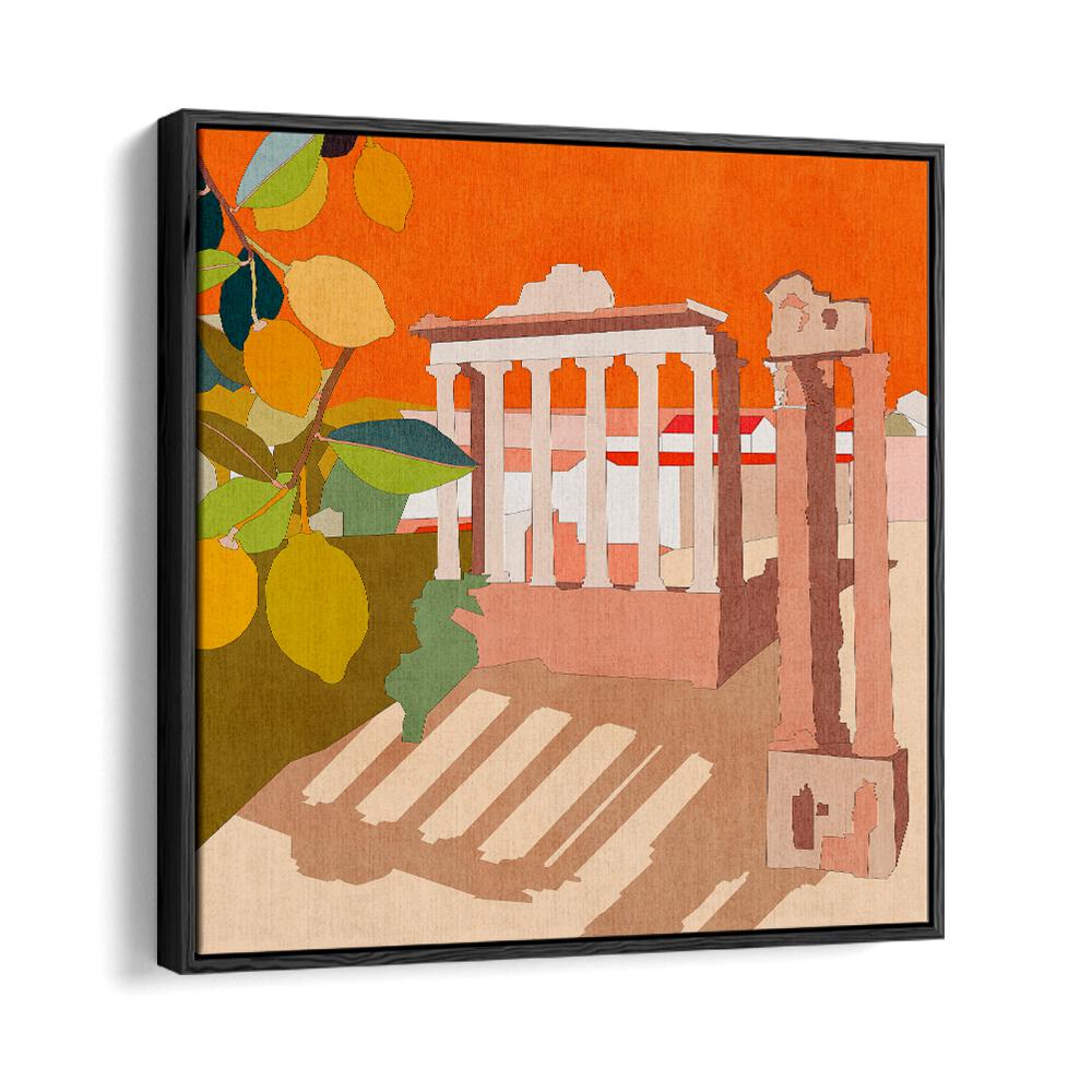 Colorful abstract ROME, LANDSCAPE PAINTINGS by Ana Rut Bre showcase iconic architecture and vibrant nature elements.