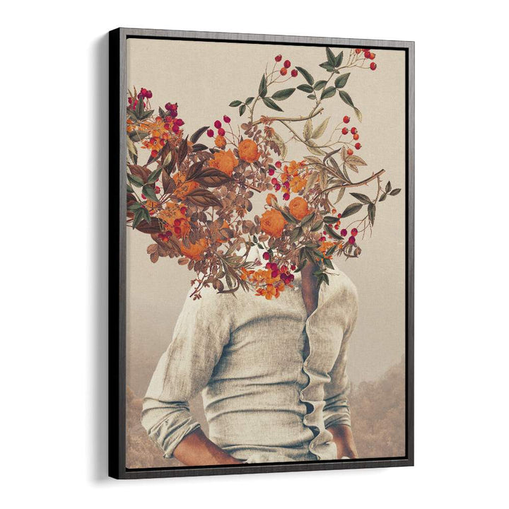 Roots Bright, Surreal Art Prints by Frank Moth features a floral headpiece, capturing imaginative surrealism beautifully.