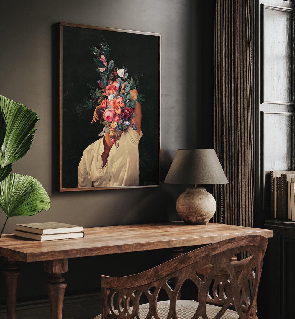 Surreal art print "Roses Bloomed," featuring vibrant flowers and a captivating design, perfect for home decor.