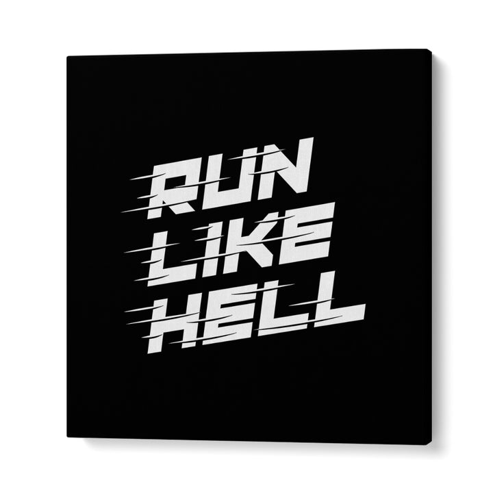 Bold RUN LIKE HELL quotes typography poster, perfect for inspiring runners and transforming your space.