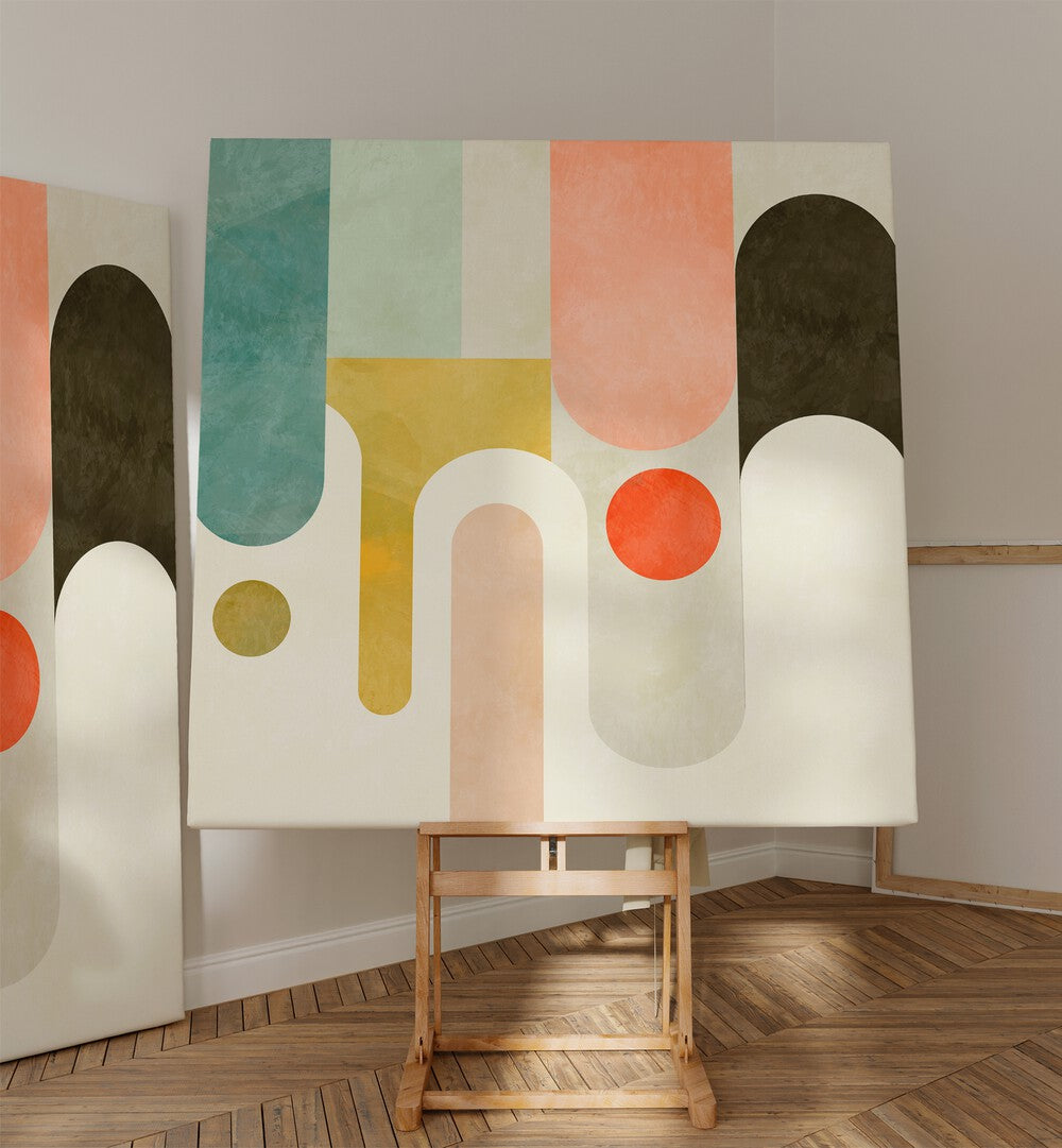 Runde Shapes Kopie, abstract paintings by Ana Rut Bre, enhance your space with vibrant, modern design elements.