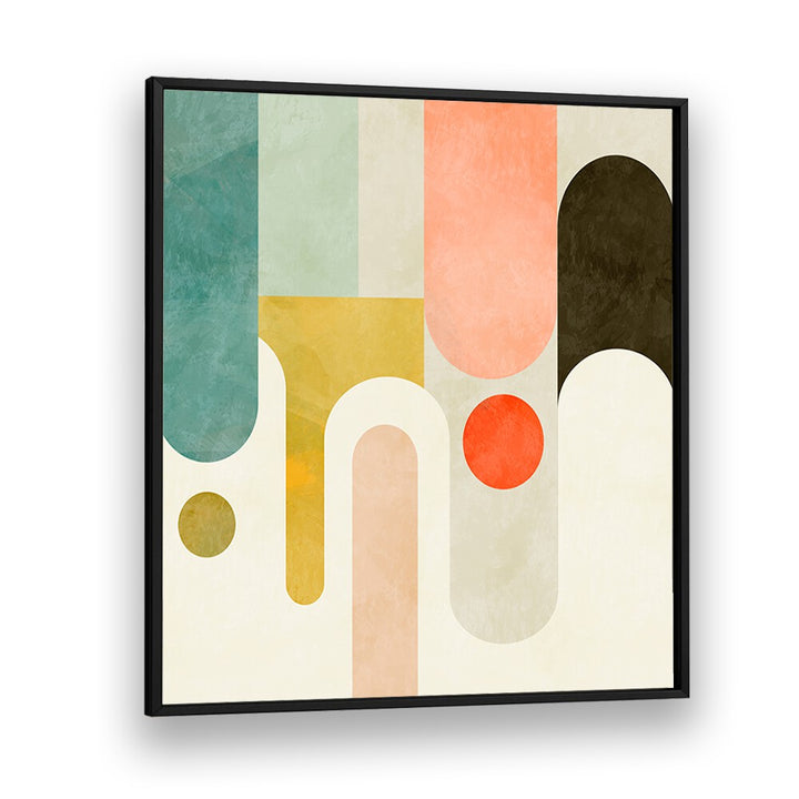 Runde Shapes Kopie, abstract paintings by Ana Rut Bre, featuring vibrant colors and modern design in a sleek frame.