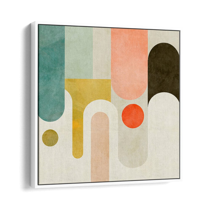 Colorful geometric shapes in abstract style, featuring RUNDE SHAPES KOPIE, ABSTRACT PAINTINGS by Ana Rut Bre.