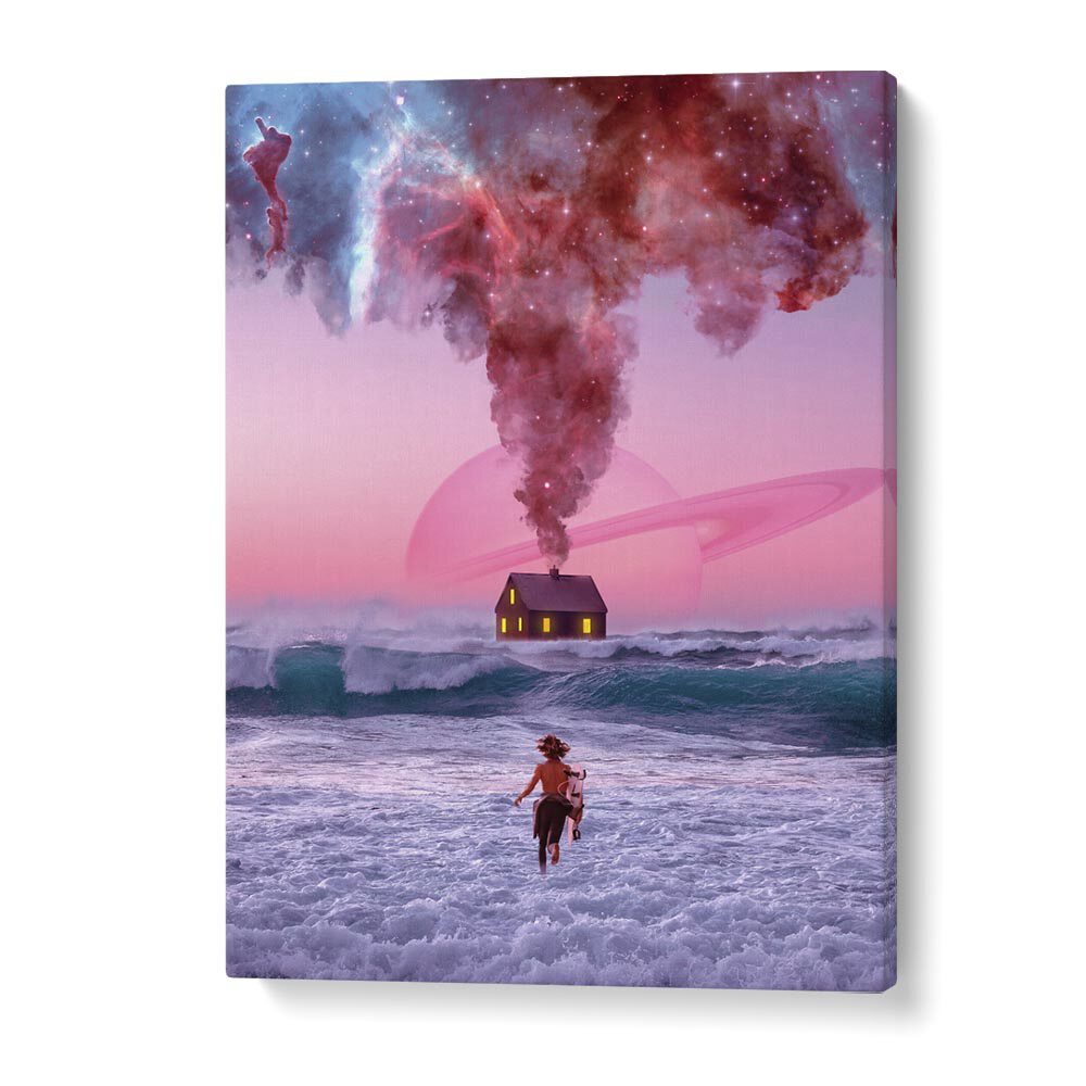 Surreal art prints featuring "Running Back To You" by Ritvik Takkar, blending mystical elements and vibrant colors.