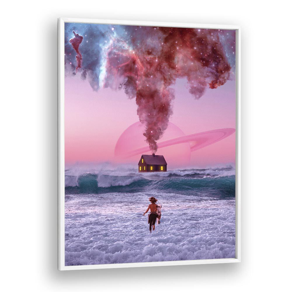 Surreal art print "Running Back To You" by Ritvik Takkar captures dreamlike landscapes and vivid colors.
