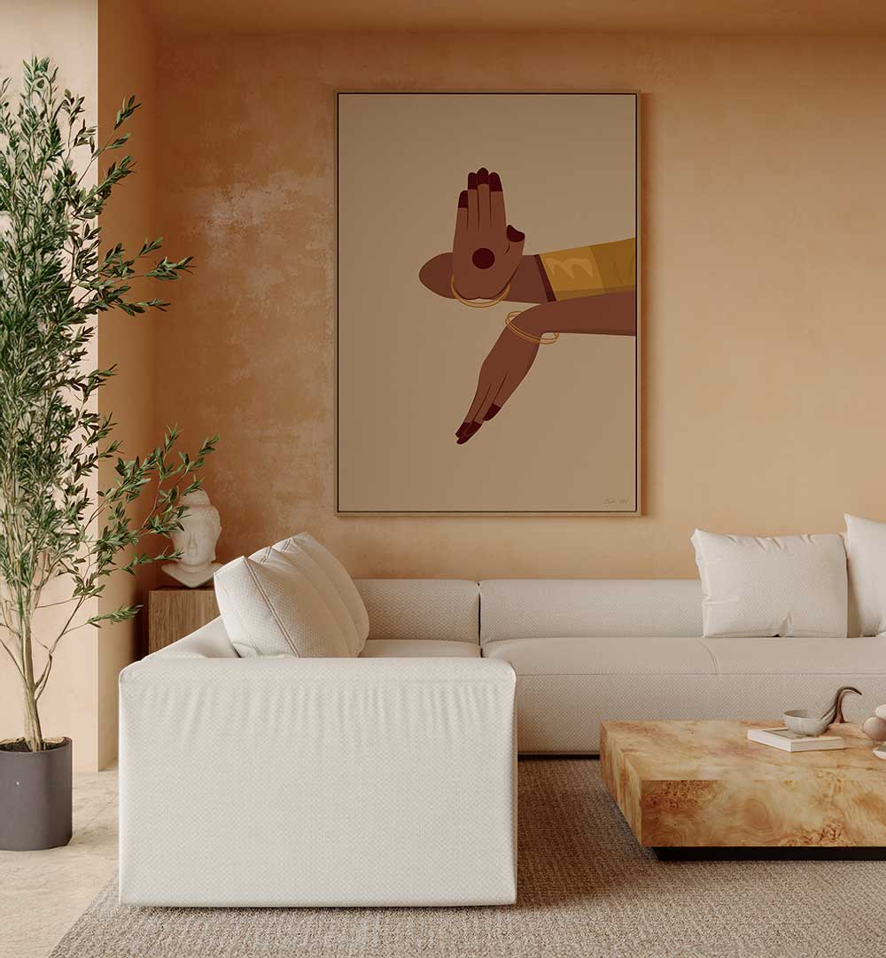 SACRED GESTURE , INDIAN ART PAINTINGS