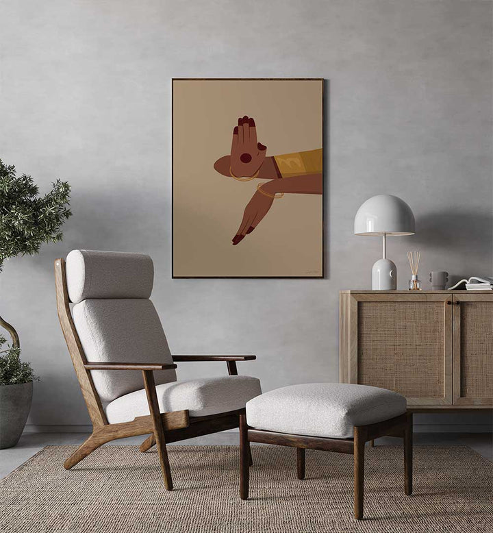 SACRED GESTURE , INDIAN ART PAINTINGS