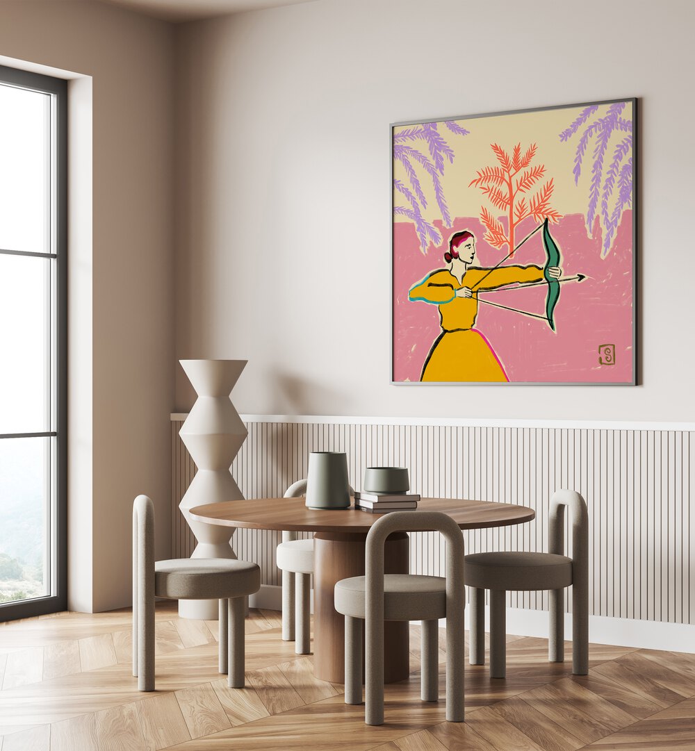 Stylish SAGITTARIUS III, ZODIAC poster enhancing modern decor with vibrant colors and artistic flair. Perfect for astrology lovers.
