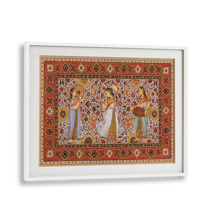 SAMSARA SYMPHONY, INDIAN ART PAINTINGS showcase vibrant Jaipuri craftsmanship in a beautifully framed artwork.