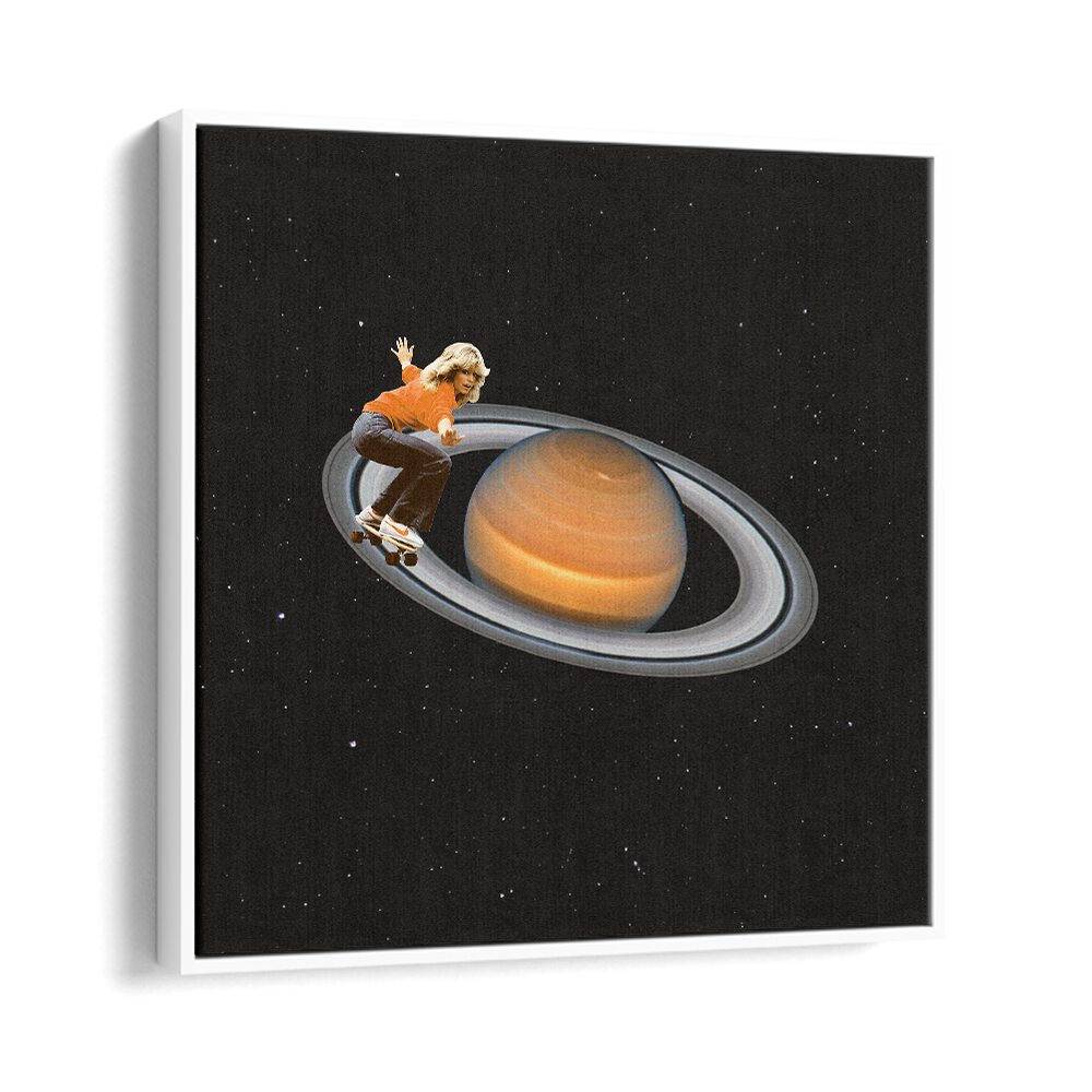 Surreal art prints of Saturn skating on a skateboard, a unique creation by Vertigo Artography.