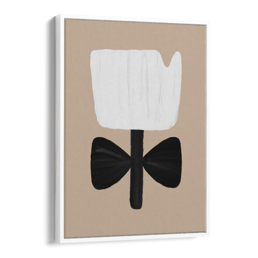 Stylish SCANDI BOTANICAL II, FLORAL FLOWER PAINTINGS in a white floater frame, perfect for modern decor at Asian Monk.