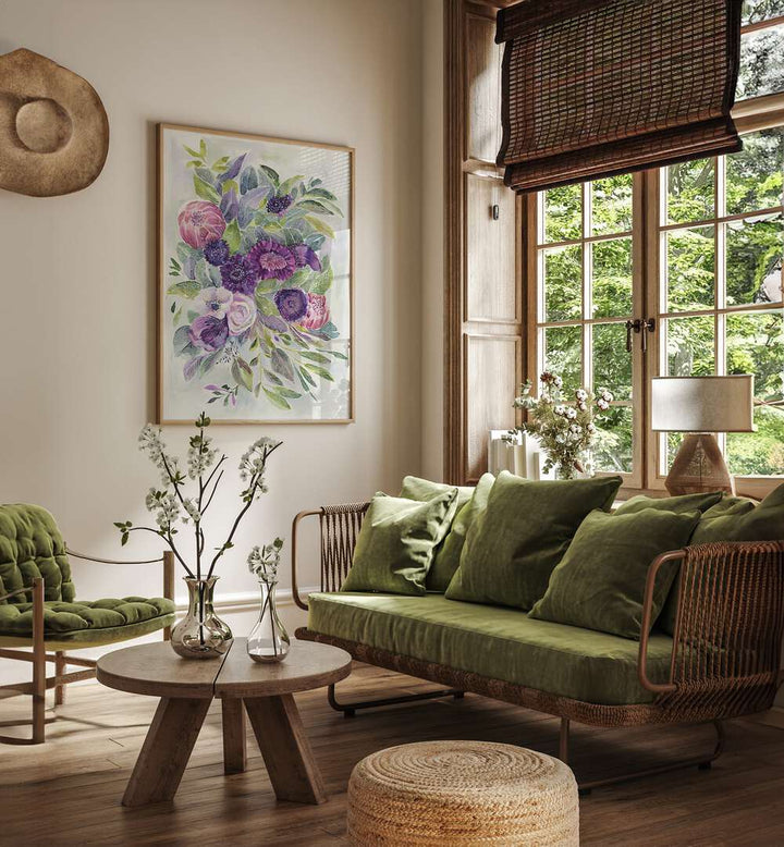 Tranquil living space featuring the SECRET GARDEN artwork, enhancing natural beauty and serene ambiance.