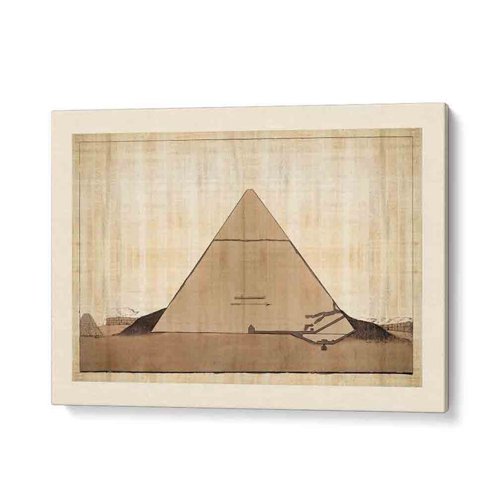 Explore the SECTION OF THE ENTRANCE OF THE SECOND PYRAMID OF GHIZEH, EGYPTIAN ART PAINTINGS, capturing ancient majesty.