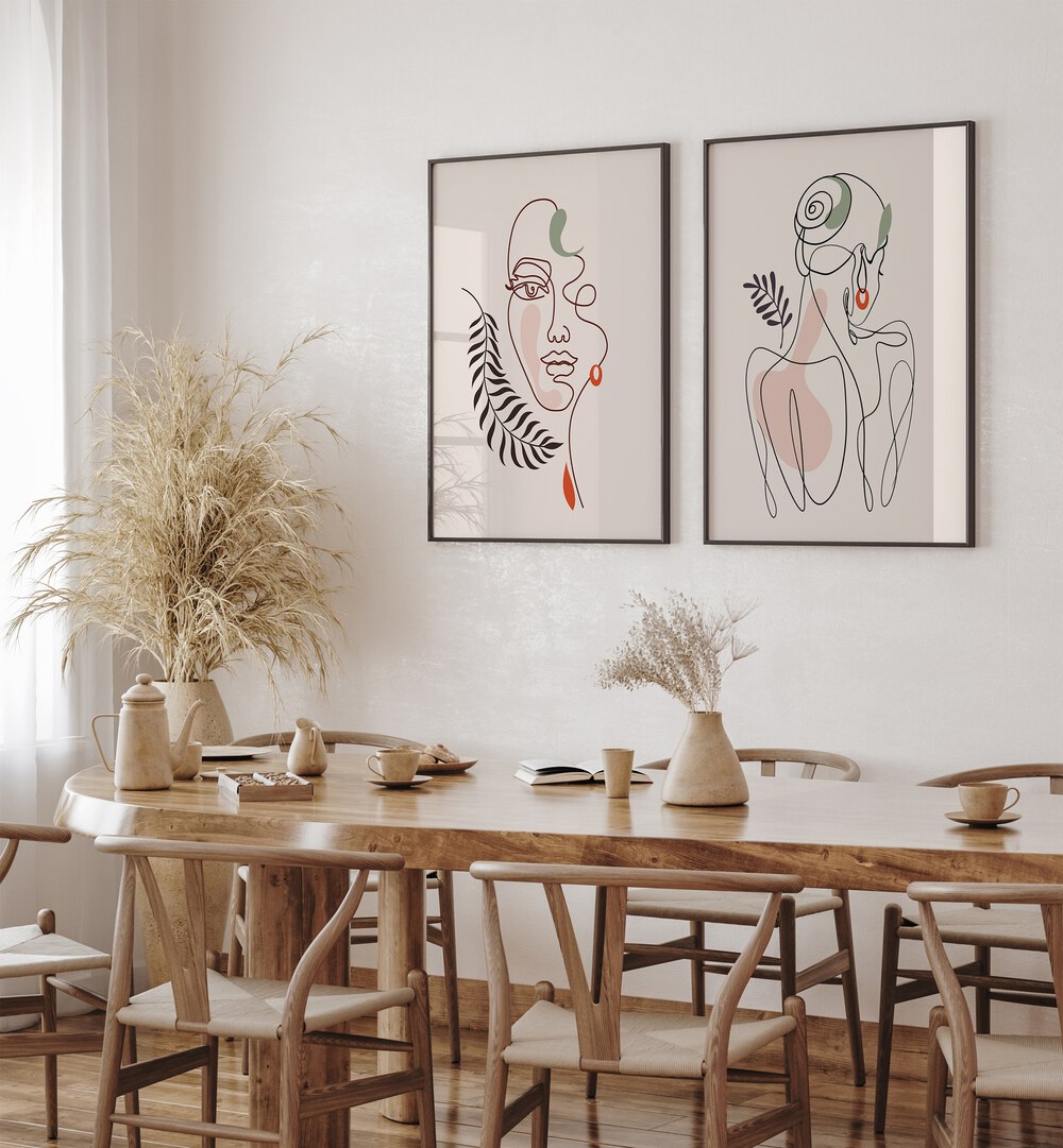 Enhance your decor with the SERENE LINES SET, SET OF 2 PAINTINGS, showcasing tranquility and elegance.