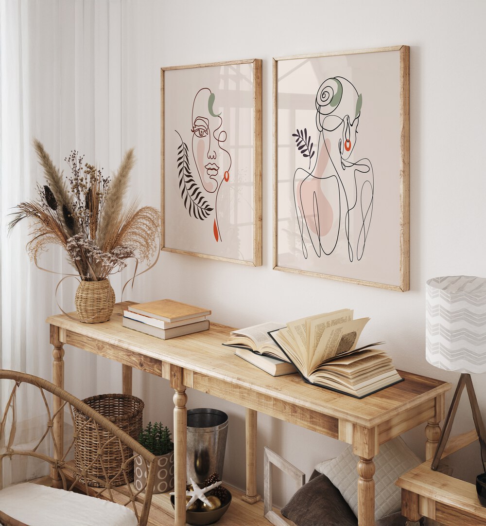 Elevate your decor with the SERENE LINES SET, SET OF 2 PAINTINGS, showcasing elegance and tranquility in your space.