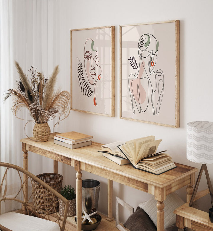 Elevate your decor with the SERENE LINES SET, SET OF 2 PAINTINGS, showcasing elegance and tranquility in your space.