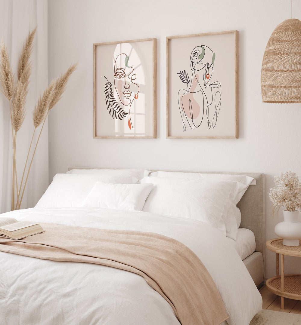 Elevate your space with the SERENE LINES SET, SET OF 2 PAINTINGS, showcasing elegance and tranquility.