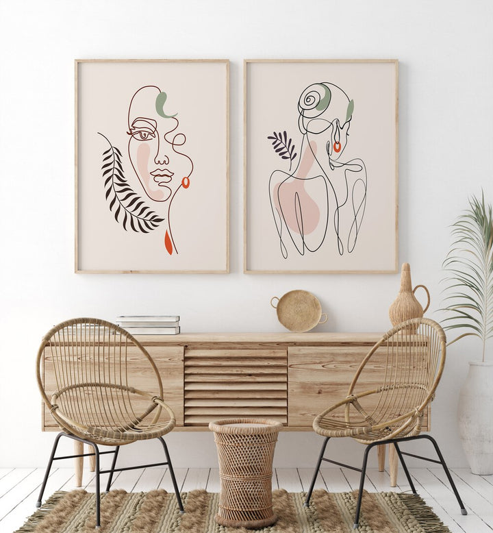 Enhance your decor with the SERENE LINES SET, SET OF 2 PAINTINGS, showcasing elegant line art for a tranquil space.