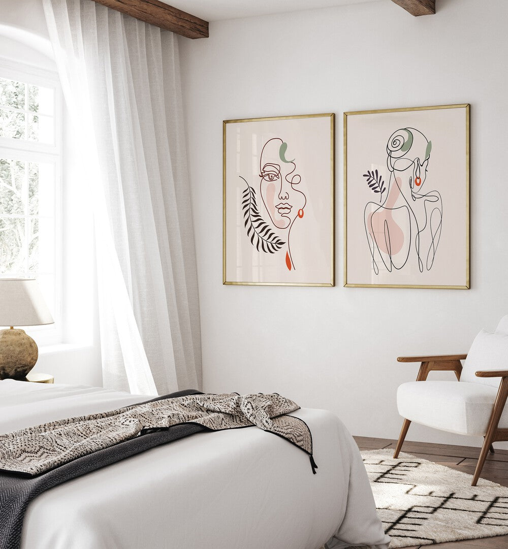 Enhance your decor with the SERENE LINES SET, SET OF 2 PAINTINGS, showcasing elegance and tranquility in your space.